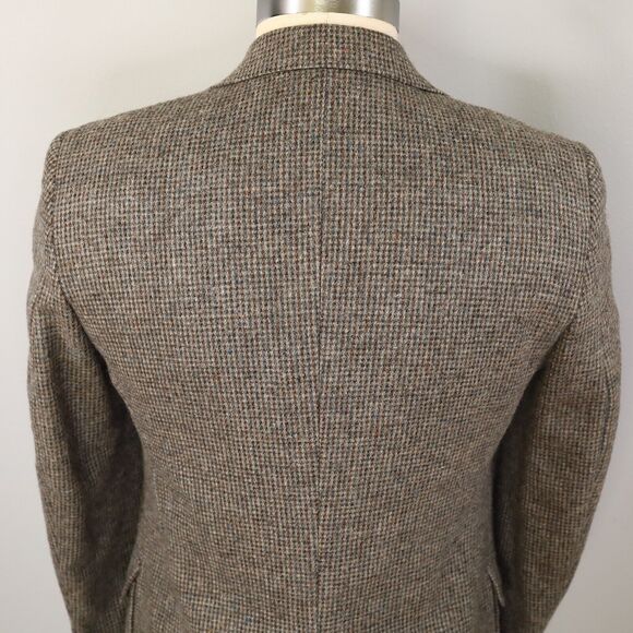Imperial by Haggar Sport Coat Mens 42L Gray Check Wool Tweed Jacket Blazer Vtg - Picture 10 of 15